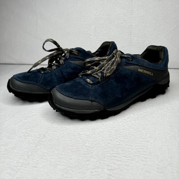 Merrell Fraxion Low Waterproof Hiking Shoes Men's Size 9 Navy - Picture 1 of 9
